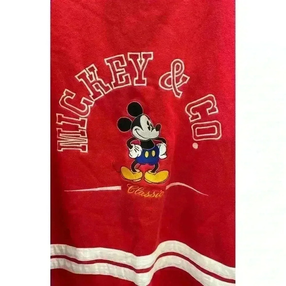 Vintage 90s Mickey & Co Red Sweatshirt Men's Size L Long Sleeve Casual - Picture 2 of 6